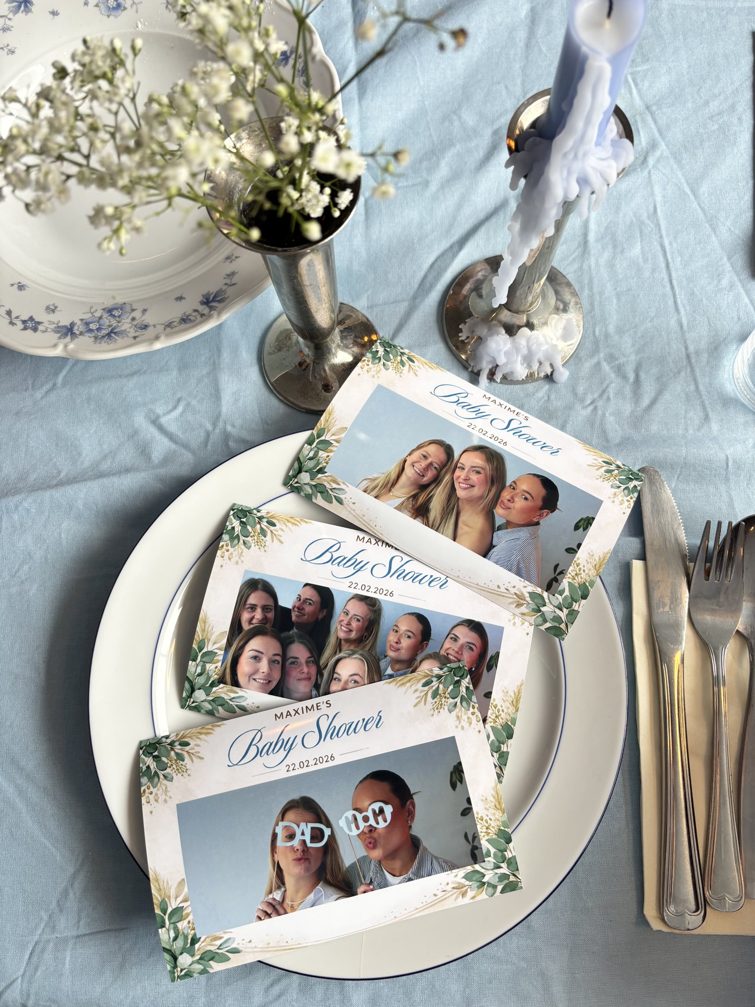 Gepersonaliseerde prints op tafel